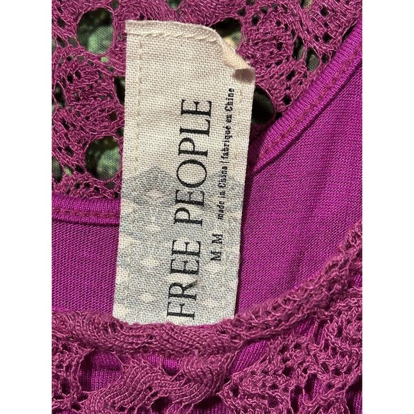 Free People Medium Fuchsia Crochet Dress Scoop Neck $128‎ MSRP - Picture 5 of 5